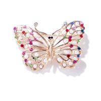 Rhinestone Brooch Zinc Alloy with Plastic Pearl Butterfly plated fashion jewelry & for woman & with rhinestone nickel lead & cadmium free Sold By PC