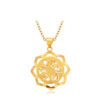 Zinc Alloy Flower Pendants gold color plated fashion jewelry & for woman golden nickel lead & cadmium free 22mm Length Approx 45.5 cm Sold By PC