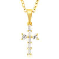 Zinc Alloy Cross Pendants gold color plated DIY & with rhinestone golden nickel lead & cadmium free Sold By PC