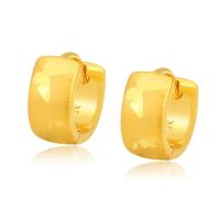 Boucles d'oreilles en alliage de zinc, beignet, Placage de couleur d'or, bijoux de mode & pour femme, doré, protéger l'environnement, sans nickel, plomb et cadmium, 6x13mm, Vendu par paire