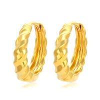 Zinc Alloy Drop Earrings Donut gold color plated fashion jewelry & for woman golden nickel lead & cadmium free 18mm Sold By Pair
