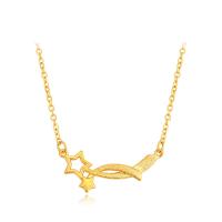 Collar de Aleación de Zinc, con 5.5cm extender cadena, Estrella, chapado en color dorado, Joyería & para mujer, dorado, libre de níquel, plomo & cadmio, 27mm, longitud:aproximado 45 cm, Vendido por UD