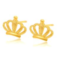 Zinc Alloy Stud Earring Crown gold color plated fashion jewelry & for woman golden nickel lead & cadmium free Sold By Pair