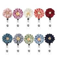 ABS Plastic Badge Holder, with Cloth, Flower, Unisex & retractable, more colors for choice, 650x32mm, Sold By PC