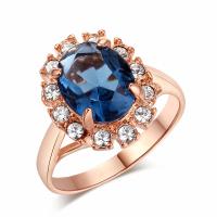 Cubic Zirconia Micro Pave Brass Ring rose gold color plated & micro pave cubic zirconia & for woman US Ring Sold By PC