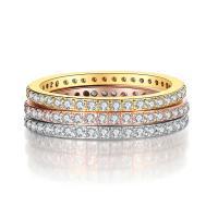Cubic Zirconia Micro Pave Brass Ring, plated, three pieces & different size for choice & micro pave cubic zirconia & for woman, nickel, lead & cadmium free, US Ring Size:5-10, Sold By Set