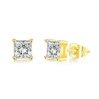 Cubic Zirconia Micro Pave Brass Earring, Square, plated, different size for choice & micro pave cubic zirconia & for woman, more colors for choice, nickel, lead & cadmium free, Sold By Pair