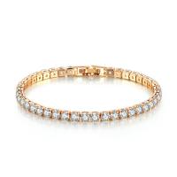 Cubic Zirconia Micro Pave Brass Bracelet plated & micro pave cubic zirconia & for woman nickel lead & cadmium free Sold By PC
