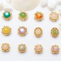 Brass Spacer Beads, with Resin, matte gold color plated, DIY, more colors for choice, Sold By PC