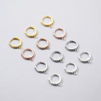925 Sterling Silver Huggie Hoop Earring Finding, plated, different size for choice, more colors for choice, Sold By Pair
