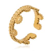 Titanium Steel Finger Ring Vacuum Plating Adjustable & for woman gold 17mm Sold By PC