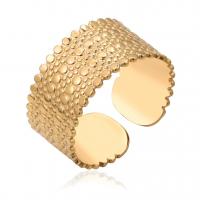 Anillo de dedo de Titantium Acero, Partículas de acero, Ajustable & para mujer, dorado, 17mm, Vendido por UD