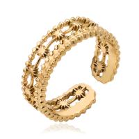 Titanium Čelik Finger Ring, Podesiva & za žene & šupalj, zlato, 17mm, Prodano By PC