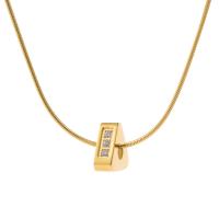 Titanstahl Halskette, mit Verlängerungskettchen von 1.96 inch, Platinfarbe platiniert, Micro pave Zirkonia & für Frau, Länge:ca. 17 ZollInch, verkauft von PC