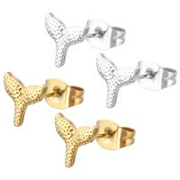 Stainless Steel Stud Earrings 304 Stainless Steel Vacuum Ion Plating for woman Sold By Bag