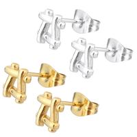 Stainless Steel Stud Earrings, 304 Stainless Steel, Vacuum Ion Plating, for woman & hollow, more colors for choice, 7x7x13mm, 6Pairs/Bag, Sold By Bag