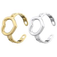 Rozsdamentes acél Finger Ring, 304 rozsdamentes acél, Szív, divat ékszerek & egynemű & üreges, több színt a választás, 13x13mm, Méret:8, 5PC-k/Bag, Által értékesített Bag