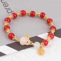 Resin Bracelets, with Brass, Rabbit, gold color plated, Unisex, more colors for choice, 8mm, Length:Approx 18.5 cm, Sold By PC