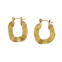 Titanium Steel  Earring, 18K gold plated, fashion jewelry & for woman, golden, 22x23mm, Sold By Pair