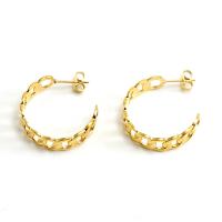 Titanium Steel  Earring 18K gold plated fashion jewelry & for woman golden Sold By Pair
