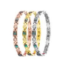 Bracelet d'acier titane, Placage, bijoux de mode & unisexe & avec strass, plus de couleurs à choisir, Longueur:Environ 8.27 pouce, Vendu par PC