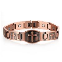 Brass Bracelet & Bangle Copper plated fashion jewelry & Unisex nickel lead & cadmium free Length Approx 8.66 Inch Sold By PC