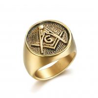 Палец кольцо из нержавеющей стали, Нержавеющая сталь 304, ювелирные изделия моды & Мужская & разный размер для выбора, Золотой, продается PC