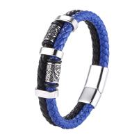 PU Leather Cord Bracelets, Microfiber PU, with 316 Stainless Steel, Double Layer & vintage & different length for choice, more colors for choice, 12mm, Sold By PC