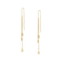 Zinc Alloy Drop Earrings Letter B gold color plated fashion jewelry & for woman golden nickel lead & cadmium free Sold By Pair