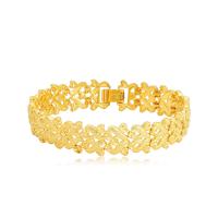 Bracelet en alliage de zinc, Placage de couleur d'or, bijoux de mode & unisexe & creux, doré, protéger l'environnement, sans nickel, plomb et cadmium, 13mm, Longueur:Environ 19.5 cm, Vendu par paire