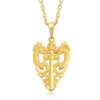 Tibetan Style Pendants, Dragon, gold color plated, DIY & for man, golden, nickel, lead & cadmium free, 18x32mm, Sold By PC