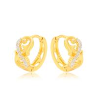 Zinc Alloy Drop Earrings gold color plated fashion jewelry & micro pave cubic zirconia & for woman golden nickel lead & cadmium free Sold By Pair