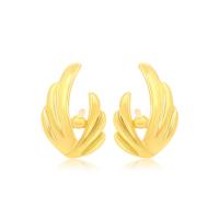 Zinc Alloy Stud Earring Wing Shape gold color plated fashion jewelry & for woman golden nickel lead & cadmium free Sold By Pair