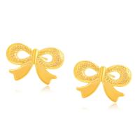 Zinc Alloy Stud Earring Bowknot gold color plated fashion jewelry & for woman golden nickel lead & cadmium free Sold By Pair