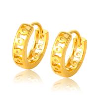 Tibetan Style Drop Earrings, Donut, gold color plated, fashion jewelry & for woman & hollow, golden, nickel, lead & cadmium free, 3x10mm, Sold By Pair