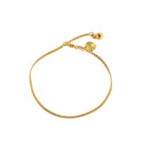 Tibetan Style Bracelet, gold color plated, fashion jewelry & for woman, golden, nickel, lead & cadmium free, 2mm, Length:Approx 21.8 cm, Sold By Pair