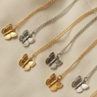 Edelstahl Schmuck Halskette, 304 Edelstahl, Schmetterling, Modeschmuck & für Frau, keine, 12mm, Länge:ca. 45 cm, verkauft von PC