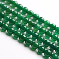 Natural Green Agate Beads, Round, DIY & Unisex & different size for choice, Sold By Strand