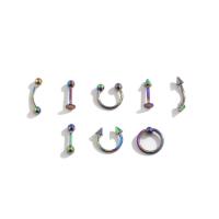 Stainless Steel Ear Piercing Jewelry, 304 Stainless Steel, Vacuum Plating, fashion jewelry & for woman, multi-colored, 8-15mm, Sold By Set