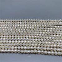 Perlas Redondas Freshwater, Perlas cultivadas de agua dulce, Bricolaje, Blanco, 5-5.5mm, Vendido para aproximado 15 Inch Sarta