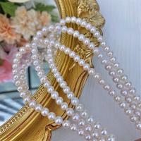Natürliche kultivierte Süßwasserperlen Perle, rund, DIY, weiß, 6.5-7.5mm, verkauft per ca. 15 ZollInch Strang