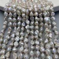 Barok ferskvandskulturperle Beads, Ferskvandsperle, du kan DIY, hvid, 8-9mm, Solgt Per Ca. 15 inch Strand