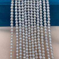 Runde ferskvandskulturperle Beads, Ferskvandsperle, du kan DIY, hvid, 3.5-4mm, Solgt Per Ca. 15 inch Strand