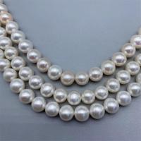 Runde ferskvandskulturperle Beads, Ferskvandsperle, du kan DIY, hvid, 8-10mm, Solgt Per Ca. 15 inch Strand