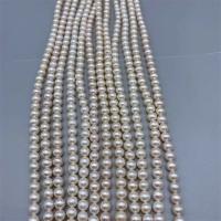 Turno coltivate in acqua dolce Perla, perla d'acquadolce coltivata naturalmente, Cerchio, DIY, bianco, 6-7mm, Venduto per Appross. 15 pollice filo