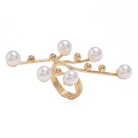 Tibetan Style Finger Ring, with Plastic Pearl, fashion jewelry & for woman, more colors for choice, nickel, lead & cadmium free, Sold By PC