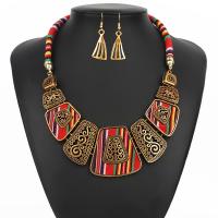 Tibetan Style Jewelry Sets, earring & necklace, with 1.97inch extender chain, 2 pieces & fashion jewelry & Bohemian style & for woman, more colors for choice, nickel, lead & cadmium free, Length:Approx 17.72 Inch, Sold By Set