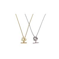 Brass Necklace, Flower, plated, for woman, more colors for choice, nickel, lead & cadmium free, 15x15mm, Length:Approx 45 cm, Sold By PC