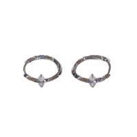 Messing Huggie Hoop Earring, Donut, silver plated, voor vrouw, zilver, nikkel, lood en cadmium vrij, 11mm, Verkocht door pair