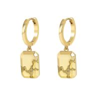 Brass Drop Earring, Rectangle, plated, for woman, more colors for choice, nickel, lead & cadmium free, 10x30mm, Sold By Pair